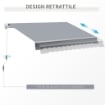 TENDA DA SOLE PER ESTERNO AVVOLGIBILE A MANOVELLA IN METALLO E ALLUMINIO, 395X245 CM, GRIGIO