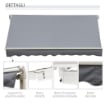 TENDA DA SOLE PER ESTERNO AVVOLGIBILE A MANOVELLA IN METALLO E ALLUMINIO, 395X245 CM, GRIGIO