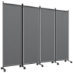 PARAVENTO DA ESTERNO E INTERNO A 4 PANNELLI PIEGHEVOLE CON RUOTE, 221X50X172CM, GRIGIO SCURO