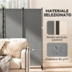 PARAVENTO DA ESTERNO E INTERNO A 4 PANNELLI PIEGHEVOLE CON RUOTE, 221X50X172CM, GRIGIO SCURO
