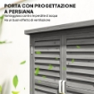 ARMADIO DA GIARDINO IN LEGNO DI ABETE CON PORTE A PERSIANA E 2 RIPIANI, 87X46.5X96.5CM, GRIGIO
