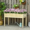 Letto per Orto Rialzato Pieghevole in Legno con Fori di Drenaggio, 115x56x76 cm, Color Legno