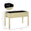 Letto per Orto Rialzato Pieghevole in Legno con Fori di Drenaggio, 115x56x76 cm, Color Legno