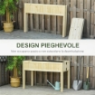 Letto per Orto Rialzato Pieghevole in Legno con Fori di Drenaggio, 115x56x76 cm, Color Legno