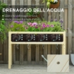 Letto per Orto Rialzato Pieghevole in Legno con Fori di Drenaggio, 115x56x76 cm, Color Legno
