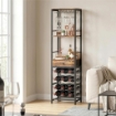 MOBILE BAR, MOBILE DA BAR CON CASSETTO, PORTABICCHIERI, MARRONE RUSTICO