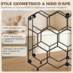 PORTABOTTIGLIE DESIGN GEOMETRICO A NIDO D'APE, NERO