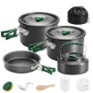 Set di Pentole Campeggio 4-5 Persone, Cucina Campeggio Alluminio, Grigio