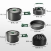 Set di Pentole Campeggio 4-5 Persone, Cucina Campeggio Alluminio, Grigio