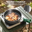 Set di Pentole Campeggio 4-5 Persone, Cucina Campeggio Alluminio, Grigio