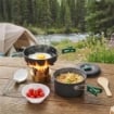 Set da Cucina per Campeggio, Kit Ultraleggero a 8 Pezzi con Manici Anti-Scottatura, Grigio
