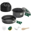 Set da Cucina per Campeggio, Kit Ultraleggero a 8 Pezzi con Manici Anti-Scottatura, Grigio