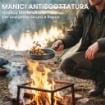 Set da Cucina per Campeggio, Kit Ultraleggero a 8 Pezzi con Manici Anti-Scottatura, Grigio