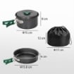 Set da Cucina per Campeggio, Kit Ultraleggero a 8 Pezzi con Manici Anti-Scottatura, Grigio