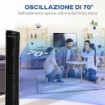 VENTILATORE A TORRE CON TELECOMANDO A 5M, OSCILLANTE 70¦, 3 FUNZIONI E 3 VELOCITÓ, NERO