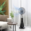Ventilatore Nebulizzatore con Serbatoio 3L, 3 ModalitÓ e 3 VelocitÓ, 44.5x38.5x120 cm, Nero