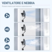 Ventilatore Nebulizzatore con Serbatoio 3L, 3 ModalitÓ e 3 VelocitÓ, 44.5x38.5x120 cm, Nero