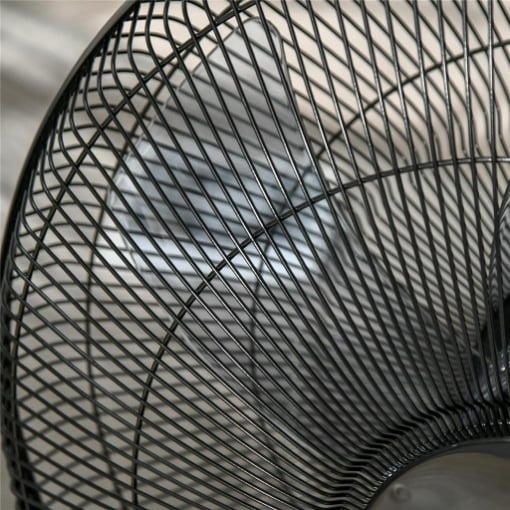 Ventilatore a Piantana con Telecomando, Altezza Regolabile, 3 VelocitÓ, Angolo di Inclinazione Regolabile, in Metallo, Nero