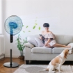 Ventilatore a Piantana con Telecomando, Altezza Regolabile, 3 VelocitÓ, Angolo di Inclinazione Regolabile, in Metallo, Nero