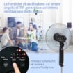 Ventilatore a Piantana con Telecomando, Altezza Regolabile, 3 VelocitÓ, Angolo di Inclinazione Regolabile, in Metallo, Nero