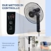 Ventilatore a Piantana con Telecomando, Altezza Regolabile, 3 VelocitÓ, Angolo di Inclinazione Regolabile, in Metallo, Nero