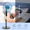 Ventilatore a Piantana con Telecomando, Altezza Regolabile, 3 VelocitÓ, Angolo di Inclinazione Regolabile, in Metallo, Nero