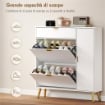 SCARPIERA SALVASPAZIO SLIM CON ANTE A RIBALTA, SCARPIERA INGRESSO CON RIPIANI REGOLABILI, PER 12 PAIA, BIANCO
