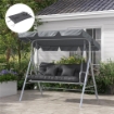 SET 4 CUSCINI DA GIARDINO PER SCHIENALE E SEDUTA CON IMBOTTITURA, IN POLIESTERE, GRIGIO CARBONE