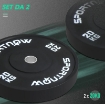SET DI 2 DISCHI PALESTRA DA 20KG PER BILANCIERE E MANUBRI CON ATTACCO Ø5CM, NERO