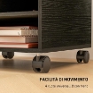 MOBILE PORTA STAMPANTE A 2 RIPIANI IN LEGNO CON RUOTE PER UFFICIO E STUDIO, 47X40X22.5CM, NERO