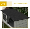 CONIGLIERA RIALZATA IN LEGNO DA ESTERNI CON TETTO APRIBILE E VASSOIO ESTRAIBILE, 84X43X70CM, GRIGIO