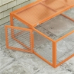 CONIGLIERA DA ESTERNO PIEGHEVOLE PER 2-3 RODITORI CON INGRESSI MULTIPLI, IN LEGNO E ACCIAIO, 110X105X50 CM, ARANCIONE