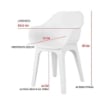 GHIBLI SEDIA POLTRONA IN PLASTICA 55 X 50,5 X H81 CM BIANCA