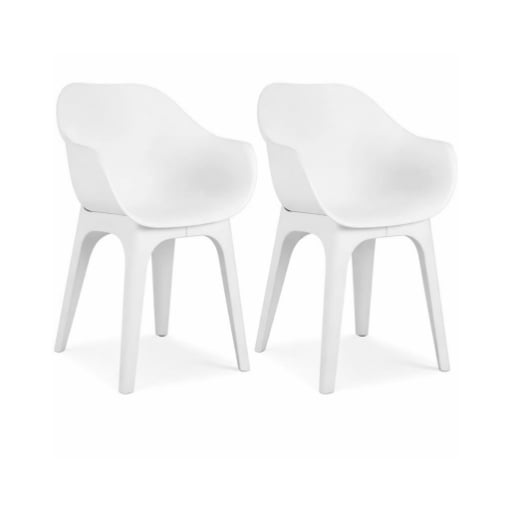 GHIBLI SEDIA POLTRONA IN PLASTICA 55 X 50,5 X H81 CM BIANCA 2PZ