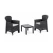 MAURY'S AKITA SALOTTO DA GIARDINO ANTRACITE  CON CUSCINI 3 PZ 