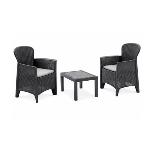 MAURY'S AKITA SALOTTO DA GIARDINO ANTRACITE  CON CUSCINI 3 PZ 