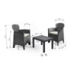 MAURY'S AKITA SALOTTO DA GIARDINO ANTRACITE  CON CUSCINI 3 PZ 