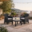 MAURY'S AKITA SALOTTO DA GIARDINO ANTRACITE  CON CUSCINI 3 PZ 