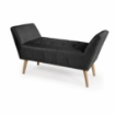 PANCA IN SIMILPELLE CON GAMBE IN LEGNO 117 X 40 X 60 CM IN COLORE NERO