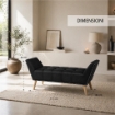 PANCA IN SIMILPELLE CON GAMBE IN LEGNO 117 X 40 X 60 CM IN COLORE NERO