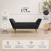 PANCA IN SIMILPELLE CON GAMBE IN LEGNO 117 X 40 X 60 CM IN COLORE NERO