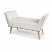 PANCA IN SIMILPELLE CON GAMBE LEGNO 117 X 40 X 60 CM IN COLORE BIANCO