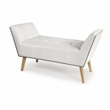 PANCA IN SIMILPELLE CON GAMBE LEGNO 117 X 40 X 60 CM IN COLORE BIANCO