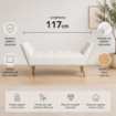 PANCA IN SIMILPELLE CON GAMBE LEGNO 117 X 40 X 60 CM IN COLORE BIANCO