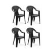 SET 4 SEDIE DA GIARDINO KORA IN POLIPROPILENE COLORE ANTRACITE 55 X 54 X 82 CM