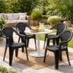 SET 4 SEDIE DA GIARDINO KORA IN POLIPROPILENE COLORE ANTRACITE 55 X 54 X 82 CM
