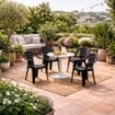 SET 4 SEDIE DA GIARDINO KORA IN POLIPROPILENE COLORE ANTRACITE 55 X 54 X 82 CM