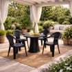 SET 4 SEDIE DA GIARDINO KORA IN POLIPROPILENE COLORE ANTRACITE 55 X 54 X 82 CM