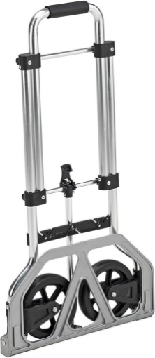 CARRELLO PORTAPACCHI PIEGHEVOLE E RICHIUDIBILE IN ALLUMINIO 38 X 39 X H96 CM  PORTATA MASSIMA 45 KG