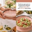 MA MAISON SERVIZIO PIATTI 18 PEZZI STILE ASTRATTO ROSA 6 FONDI - 6 PANI - 6 DA DESSERT PER LAVASTOVIGLIE E MICROONDE 6 PERSONE